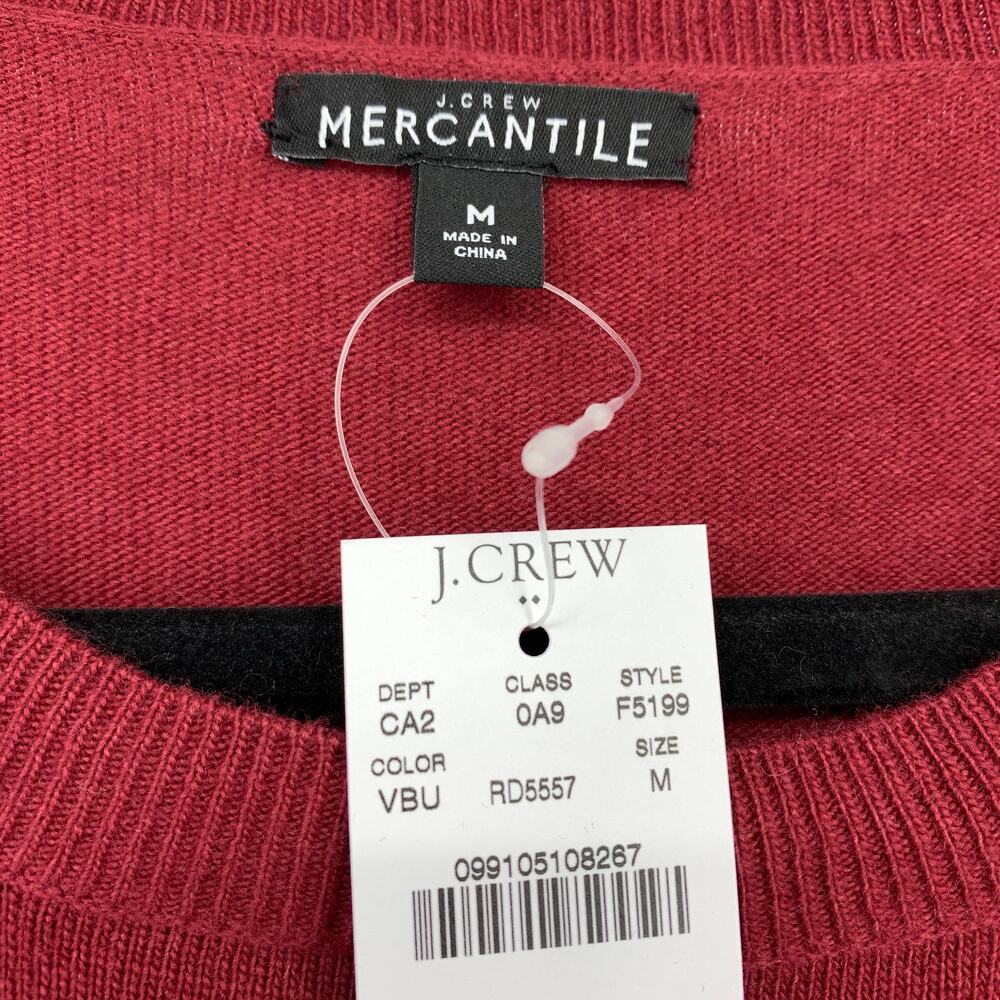 J.Crew Mercantile Cotton Wool Blend Teddie Pullover Sweater Womens Sz M Red NEW - Picture 5 of 6